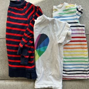 Primary 4-5t rainbow Kids Striped and Heart Tee Set